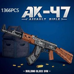 Pistool Speelgoed 1366 STKS AK47 Geweer Model Bouwstenen Militaire Leger Wapen Schietbare Imitatie Pistool Model Bakstenen Kinderspeelgoed Vakantie GeschenkenL2403