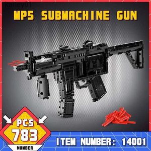 Gun Toys 14001 Building Block Gun Series MP5 Submachine Gun Boys Puzzle Assembly Building Block Toys Sustainable Shooting Boys Adult Gift YQ240413