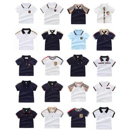 Polo's Baby Jongens Meisjes Geruite T-shirts Zomer Kinderen Korte Mouw T-shirt Turn-Down Kraag Kinderen Katoenen Shirt Kind Tops tees 2-7 Jaar