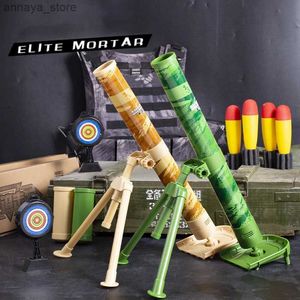 Toys Gun 2023 New Childrens Bigle Mortar Shells Mortier Toy Grenades Rocket Launchage Toys pour garçons Simulation Military Modell2404