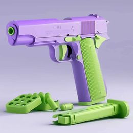 Gun Toys 2024 pistolet à lancer d'étalon automatique 1911 en coquille pistolets jouets pour enfants garçons cadeau d'anniversaire jouet relaxant sécurité extérieure jouet fait à la main 240307