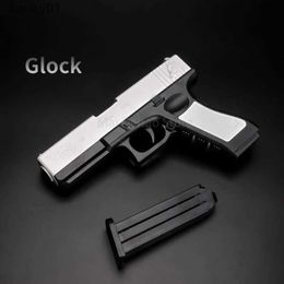 Pistolet jouets 2024 nouveau Glock coquille lancer jouet pistolet Internet célébrité même Style enfants jouet pistolet balle jouet garçon pistolet yq240307