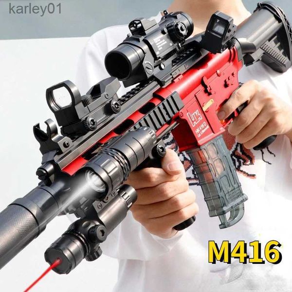 Gun Toys 2024 Nuevo M4/M416 Pistola de juguete Beads Boy Juego al aire libre El mismo modelo Caja de correo opcional multicolor Embalaje yq240314