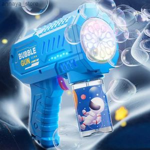 Gun Toys 2024 Space -electric Bubble Gun Kinderen speelgoed Bubbels Machine Automatische zeepblazer met lichte zomer buiten feestspellen kinderen Giftl2404