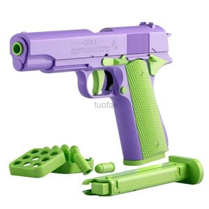 Gun Toys 3D Gedrukt pistool Niet-firing Mini Model Gravity Straight Jump Toys Kids Stress relief speelgoed Kerstcadeau 240416