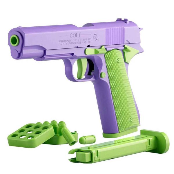 Toys Toys 3D Imprimé pistolet non-tirs Mini modèle Gravity Straight Jump Toys Kids Stress Relief Toy Christmas Gift 240417
