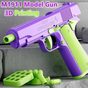 Gun Toys 3D Printed M1911 Model Gravity Straight Jump Toy Gun Non-Firing Cub Radish Toy Knife Kids Stress Relief Toy Christmas Gift YQ240307