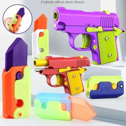 Toyos de pistola impresión 3D juguete pistola rábano arma de rábano luminoso cuchillo de rábano luminoso reduce presión joyet gravity mini juguetes regalo de Navidad para niños T240513