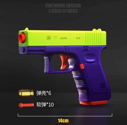 Gun Toys 3D Radijs Gun Shell gooien Mini Pistola G17 Launcher Manual Manual Pistol Decompressie Toy Gun Kinderen Geschenk T240428