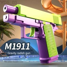 Gun Toys Modèle de pistolet jouet radis 3D ne peut pas tirer Pistolet M1911 Desert Eagle Charge vide Raccrocher Impression 3D Fidget Jouet pour garçons Décompression YQ240307