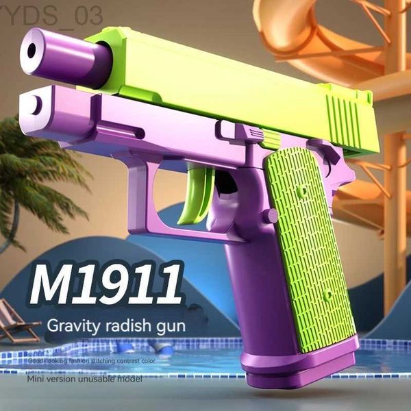 Juguetes de pistola Modelo de pistola de juguete de rábano 3D No se puede disparar M1911 Pistola Desert Eagle Carga vacía Colgar Impresión 3D Fidget Juguete para niños Descompresión YQ240307