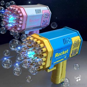 Pistola de burbujas de 40 agujeros, Burbujas de mano, totalmente automática, máquina de burbujas de luz espacial, sin burbujas, agua eléctrica, juguete para niños T240309