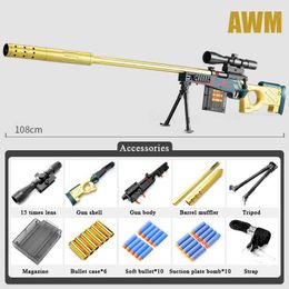 Gun Toys 98K M Eva Soft Bullet Gun Manual Toy Gun Sniper Rifle Toy Armas Blaster Richt op Training CS Model Toy Birthday Cadeau voor jongens YQ240413CK9G