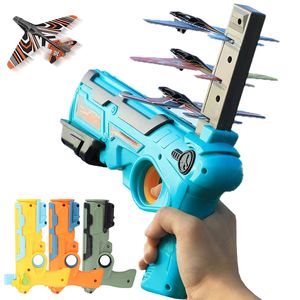 Gun Toys Airplane Launcher Bubble Catapult con 6 Small Plane Toy Funny Airplane Toys para niños Plane Catapult Gun Shooting Game Gift 230803