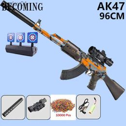 Pistolet Jouets Ak47 Gel Ball Guns AutoHydro Gel Gun 96 cm Fusil Électrique Balle Molle Pistolet Enfants Adulte CS Combat Tir Faux Pistolet Jouet yq240314