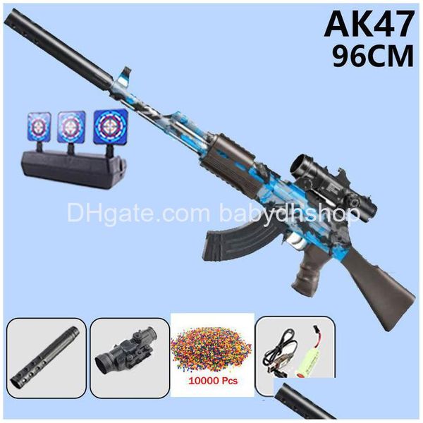 Pistolet Jouets Ak47 Gel Ball Guns Matic Hydro 96Cm Fusil Électrique Manuel 2 Modes Pour Enfants Jeu De Tir Adts Cs Fighting Movie Prop Dr Dhbva