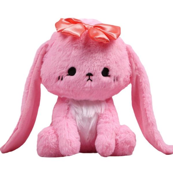 Poupée lapin à longues oreilles, jouets en peluche de dessin animé, vente en gros, cadeaux d'anniversaire pour enfants et filles