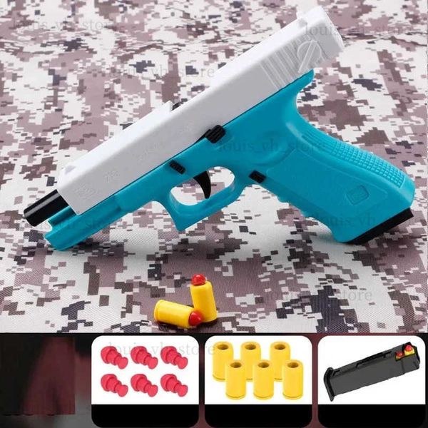 Pistolet jouets tir automatique jouet pistolet pistolet pistolet coquille éjection mousse fléchette pour adultes enfants filles jeux de tir en plein air T240309