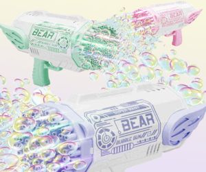 Gunspeelgoed Automatisch bellenpistool met licht speelgoed 6980 Holes Summer Electric Soap Water Bazooka Bubble Machine Set Buble Gun cadeau voor 6782308