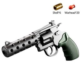 Gunspeelgoed Automatisch Decompressie Radiatie Gun Woestijn Pistool Continue Shell Spray Air Hangende Revolver Toy Gun Boy Gift YQ240413B3KE