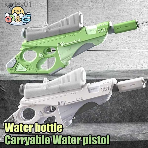Pistola de juguete Pistola de agua eléctrica automática Botella al aire libre Portátil Pulso de gran capacidad Verano Playa Batalla Pistolas de agua Juguetes para niños yq240314
