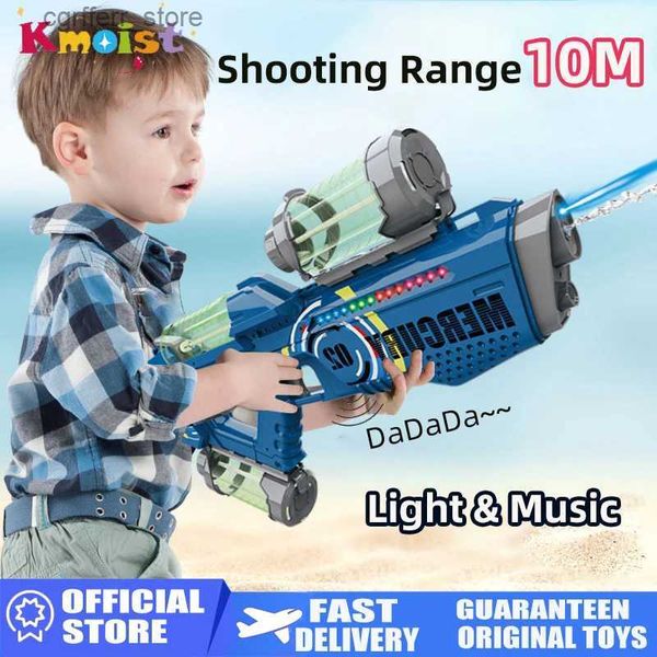 Pistolet Jouets Pistolet à eau électrique automatique avec lumière de charge tir continu jeu de fête d'été jouet d'éclaboussures d'espace pour enfants 240327