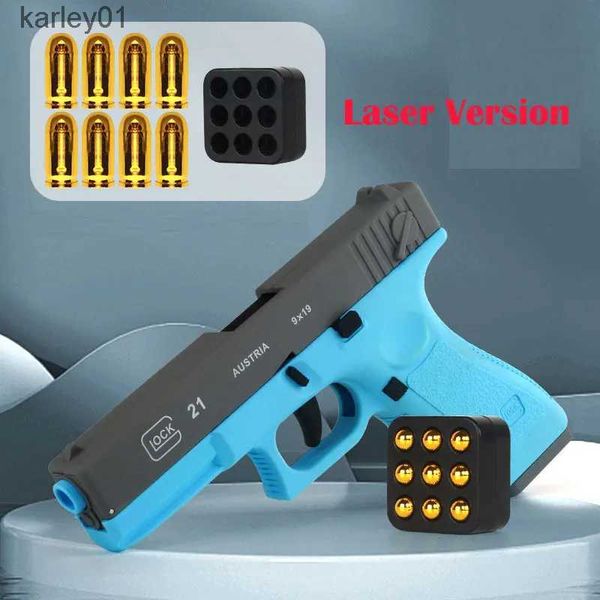 Pistola de juguete Pistola de eyección automática de concha Versión láser Glock Pistola de juguete Blaster Modelo Accesorios para adultos Niños Juegos al aire libre yq240307