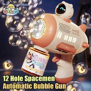 Pistolet Jouets Machine À Bulles Fusée Entièrement Automatique 12 Trous Forme Spaceman Souffleur Avec Pistolet À Bulles Légère Garçons Filles Jouets Cadeau Pour Enfants T240309