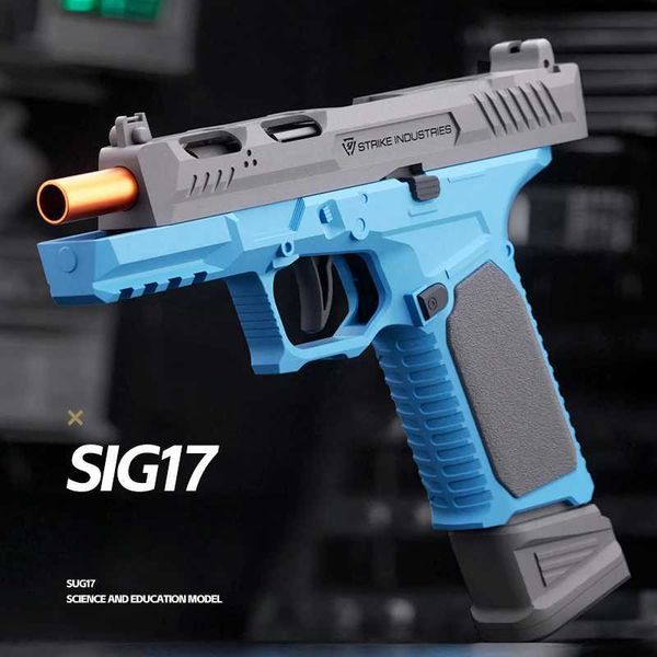 Pistolet jouets balle lançant SIG17 tir continu Beretta balle molle vide pistolet suspendu jouet pour cadeau 240307