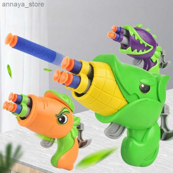 Toys Toys Children Cartoon Soft Bullet Gun Suit for Nerf Bullet Toy Gun Manual Runner Barrel Pistol Outdoor Fun Game GifonL240425