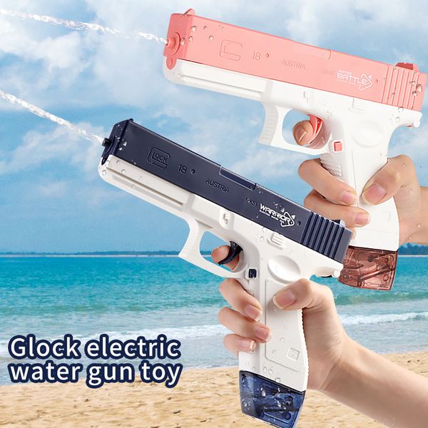 Gun Toys Pistolet à eau électrique pour enfants jouets piscine éclaboussant garçons et filles été parc aquatique plage fournitures de plein air avec câble de charge li 230718