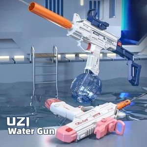 Gun Toys Childrens Automatische Uzi Electric Backpack onderwater onderwater onderwater Gun Combat Summer Toy Water Gun Outdoor zwembad speelgoed T240428