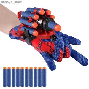 Bracelet de pistolet Bracelet Spider Lanceur Souppe élastique Sucker Spinning Jet collant Soft Elastic Gun Gun Toy.L2404