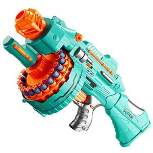Gun Toys Childrens Electric Continu Shooting Gatling Toy Gun Suction Cup Soft Bullet Gun Explosie Gun BB Guns Geschenken voor kinderen T240428