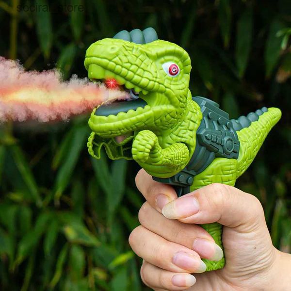 Gun Toys Pistolet électrique de dinosaure cracheur de feu pour enfants, filet rouge tyrannosaure Rex Triceratops, jouets sonores et lumineux d'animaux, cadeau pour garçon L240311