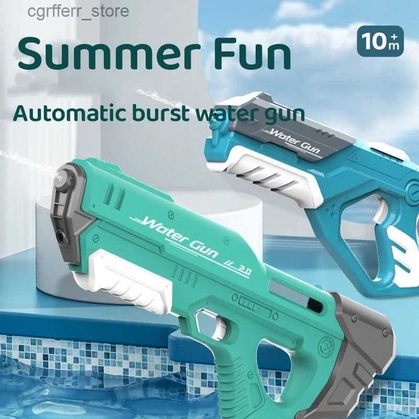 Gun Toys Pistolet à eau électrique pour enfants technologie noire jouet éclate haute tension pour enfants forte télécommande entièrement automatique pistolet à eau cadeau 240327