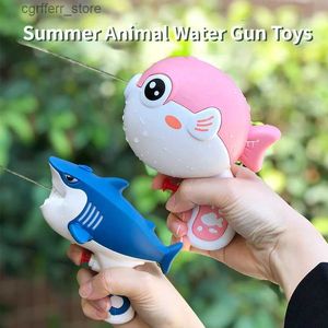 Gun Toys Mini pistolet à eau pour enfants jouet de piscine requin poisson gonflable pistolet à eau nu été en plein air jouet de fête de plage pour enfants jeu d'eau 240327