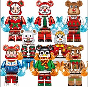 Plastic Bouwstenen Brickbear Kerst Beer Mode Beer Figuren Speelgoed Voor Minifigs Mini Speelgoed Figuur OPP Zak Ongeveer 4.5 CM