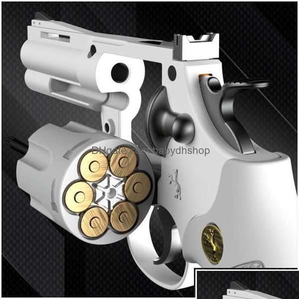 Pistola de juguete Colt Python de doble acción Revoer, pistola de juguete, lanzador, modelo de tiro suave para Adts, regalos de cumpleaños para niños, entrega directa