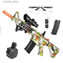 Pistool Speelgoed Crystal Bomb AKM Automatische M416 Electric Burst M Childrens Chicken Toy QBZ Assault Rifle Waterbom Speelgoedpistool L240311