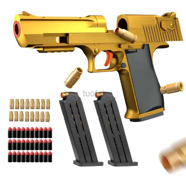 Toys Toys Desert Eagle Toy Gun Shell Eawnairsoft Pistol Soft Foam Bullet Outdoor Cs for Boys Girls Shooting Game Bitthday Gift 240417