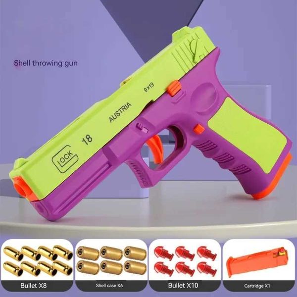 Pistola de juguete Modo de doble uso Rábano Pistola de juguete Expulsión M1911 BlowBack Glock Pistola de disparo de bala suave para adultos Niños BoysL2403