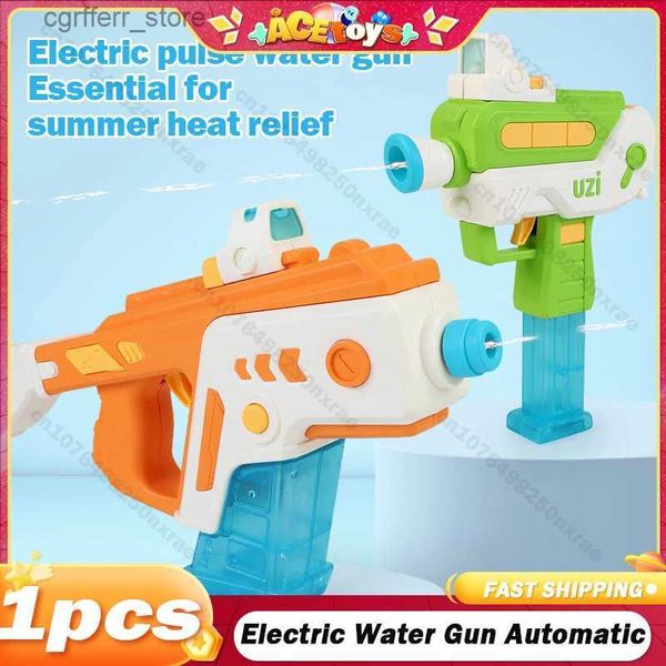 Gun Toys Pistola de agua eléctrica automática de alta presión playa de verano piscina al aire libre combate juguete de fantasía para niños regalo de Navidad 240327