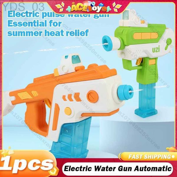 Pistolet Jouets Pistolet à eau électrique automatique Portable haute pression été plage piscine extérieure combat jouets fantastiques pour garçons cadeaux de noël YQ240307