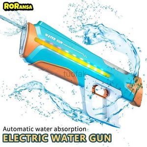 Gun Toys Electric Water Gun voor volwassenen Kinderkanonnen Burst High Druk Strong Energy Action Automatisch water Spray Beach Outdoor Toys 240416
