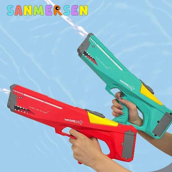 Pistolet Jouets Pistolet à eau électrique grande capacité pistolet à eau automatique enfants jeux de plein air piscine été plage jouets pour enfants adultes Water FightL2403