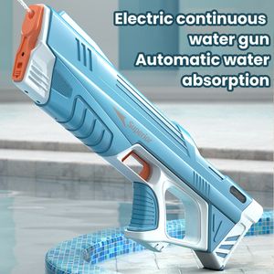Gun Toys Pistola de agua eléctrica con absorción de agua completamente automática y pistola de agua de ráfaga de alta tecnología Beach Outdoor Water Fight Toys 230701