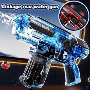 Gunspeelgoed Volledig automatisch elektrisch waterpistool Zomer Zomer Hoogspanning Pulsergie Opslag speelgoed Gun Kinderliggende Gun Kinderpistool Grote capaciteit waterspeelgoed T240513