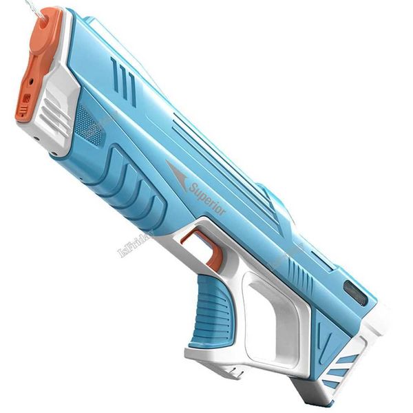 Pistolet Jouets Pistolet à eau électrique entièrement automatique Pistolet à eau fissuré de haute technologie à absorption d'eau à induction d'été sur les jouets de combat à l'eau de plage 240307