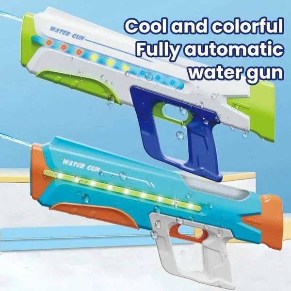 Juguetes de pistola totalmente automática juguete de pistola con absorción de agua LED eléctrica a alta presión spray bláster juguetes de playa para niños regalo para adultos 240417